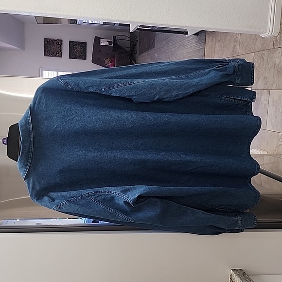 Christmas Denim Shirt. Long Sleeve, women's SizeXXL - Picture 9 of 12